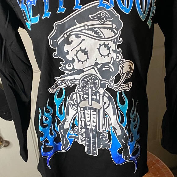 New Biker Betty Boop L/S Tees various Sizes S, L, XL, XXL, XXXL…Excellent Cond. - Picture 2 of 3
